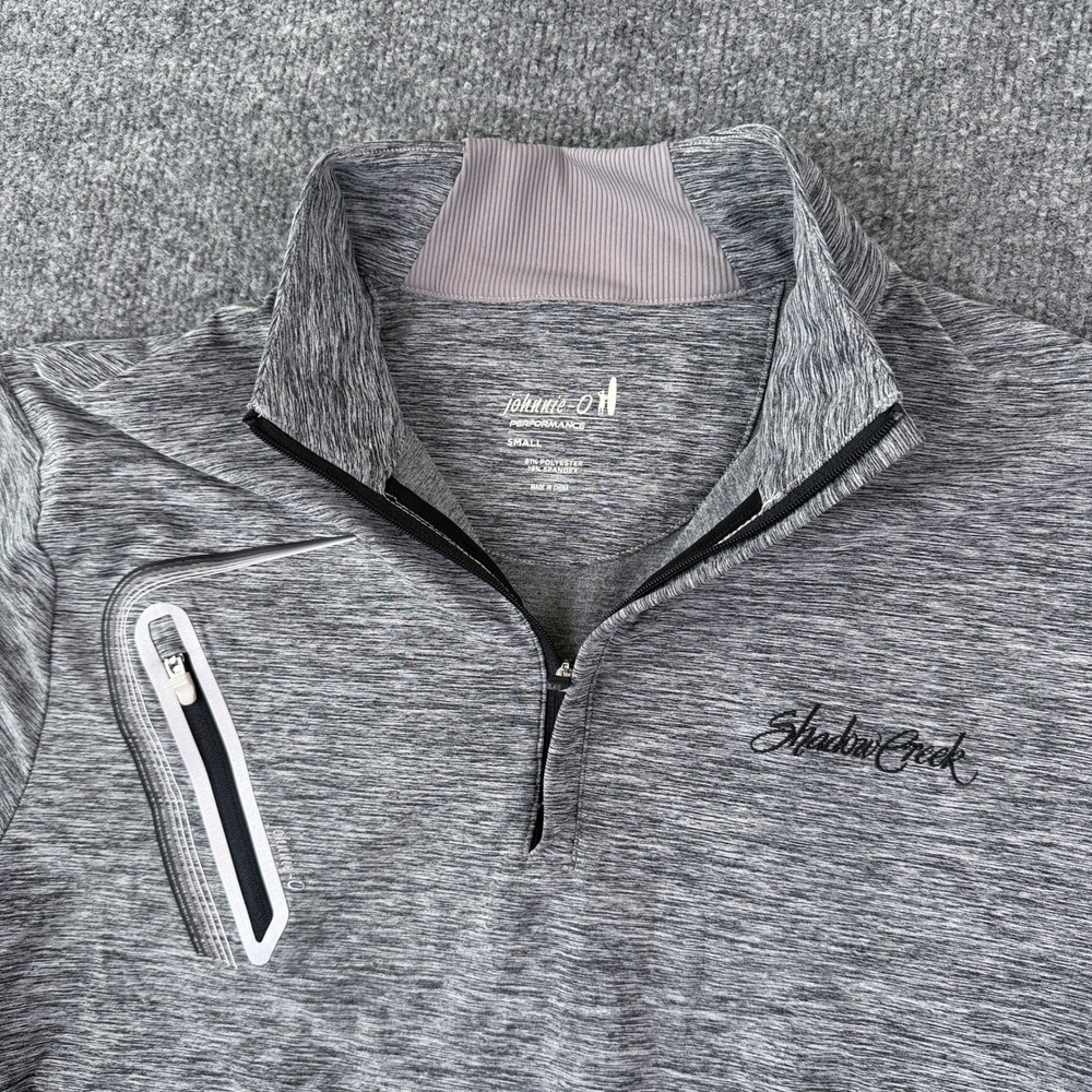 Johnnie-O Sabino Performance 1/4 Zip Pullover Mens S Gray Shadow Creek Golf